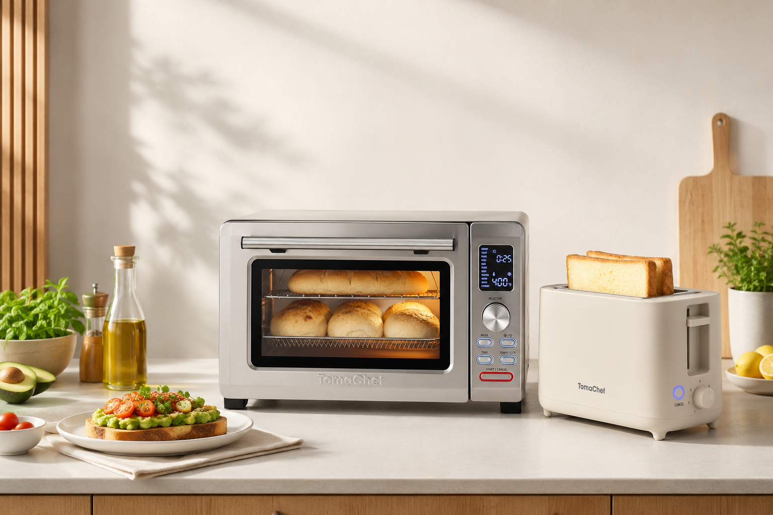TomaChef oven and toaster in a bright modern kitchen